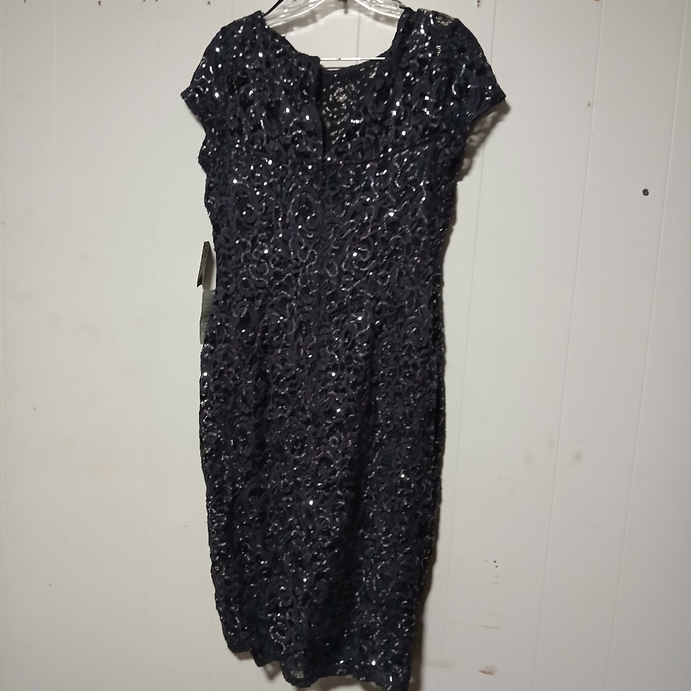 Gorgeous Marina brand NWT black sparkly holiday dress. Size Medium